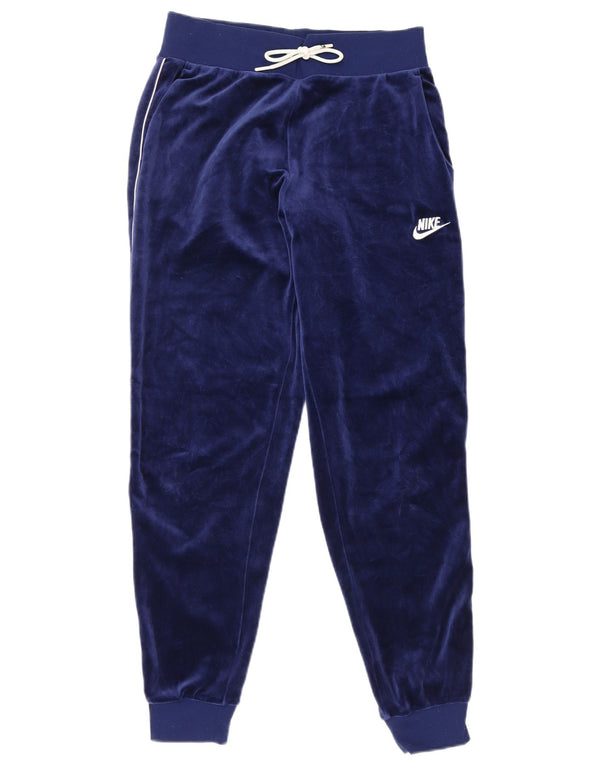 Nike Pantalon de survêtement en velours pour femme UK 10 Small Bleu marine