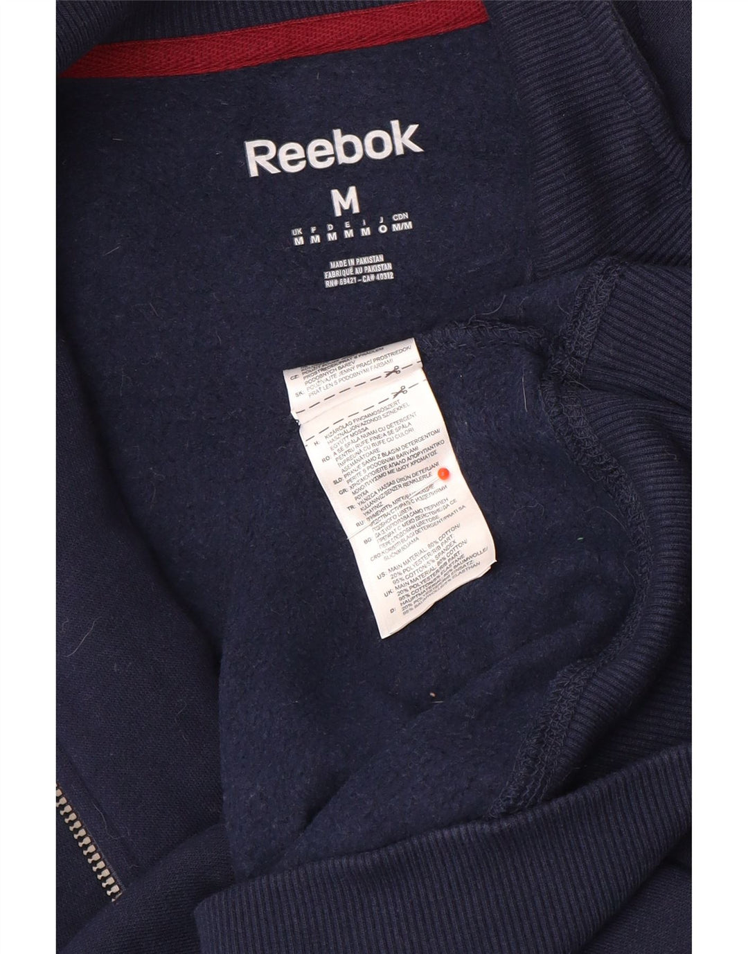 Reebok Veste de Survêtement Homme Bleu Marine Moyen Coton