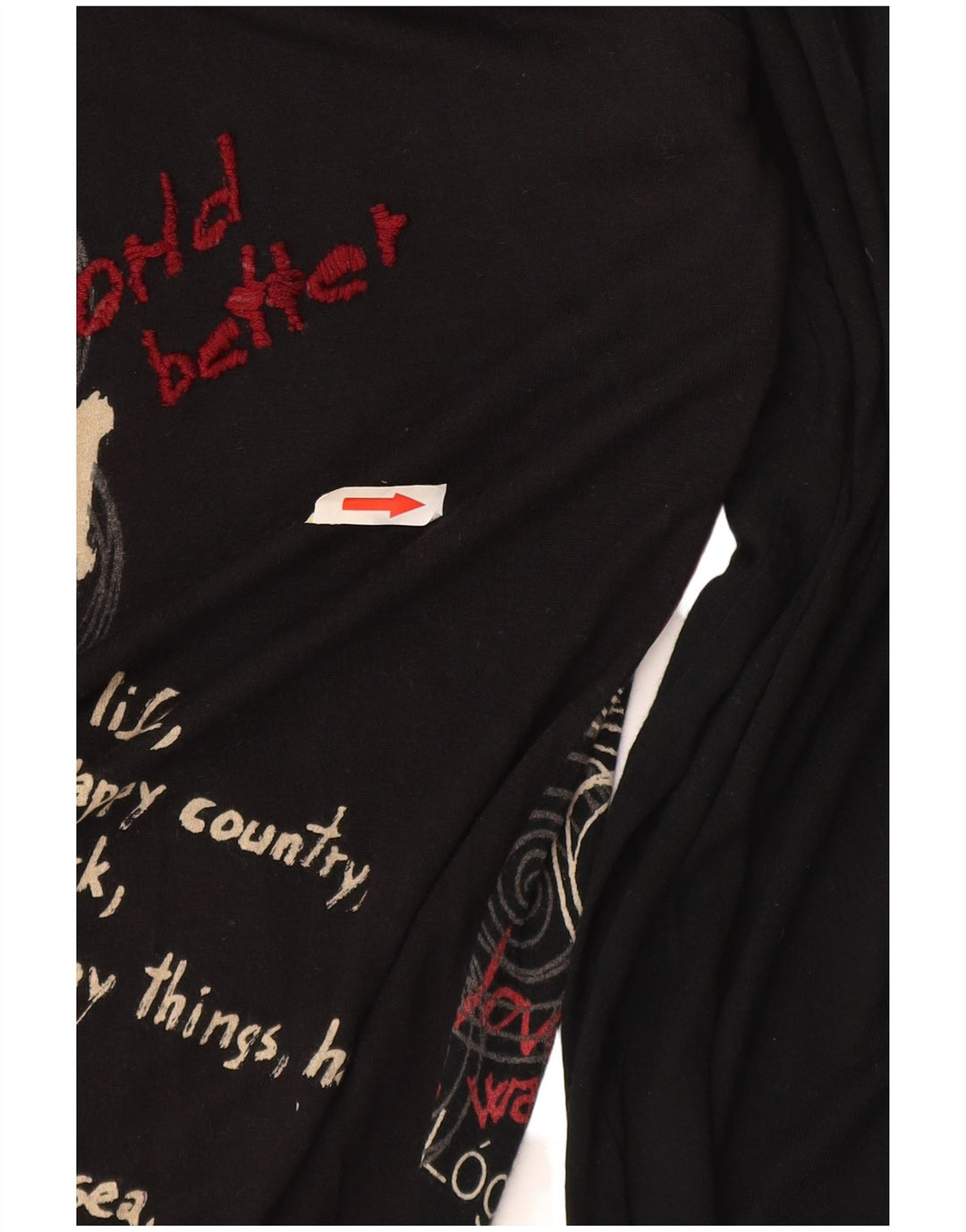 Desigual Femme Tunique Graphique Petit Papillon Noir