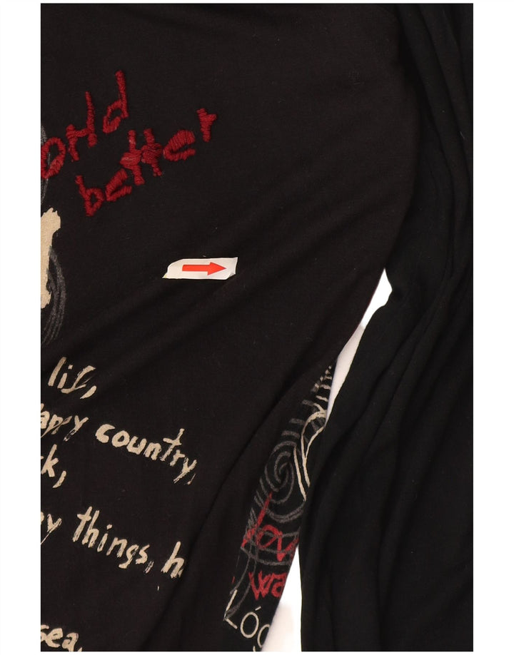 Desigual Femme Tunique Graphique Petit Papillon Noir