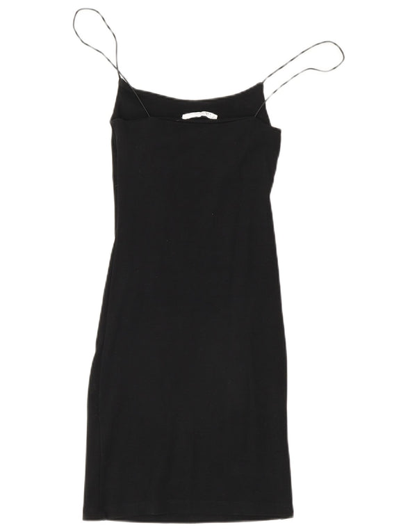 Zara Robe Slip Femme UK 8 Petit Coton Noir