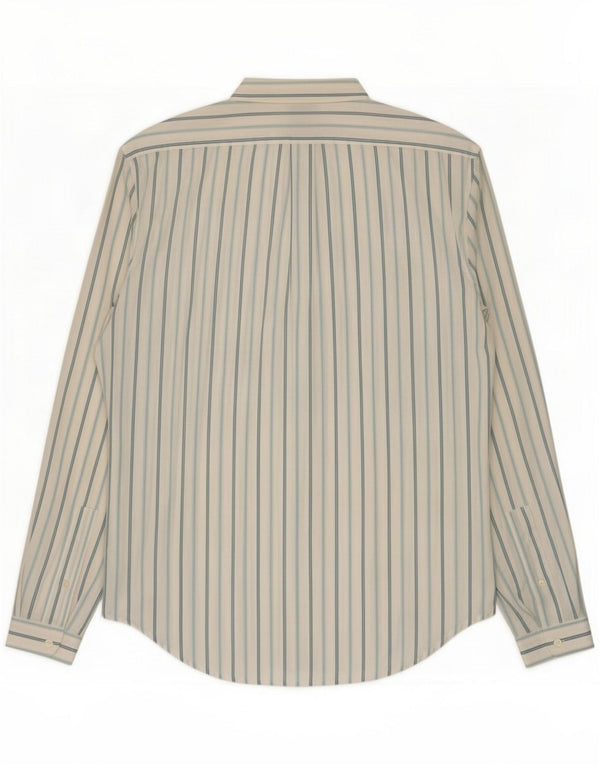 Chemise vintage pour homme en polyester à rayures blanches larges