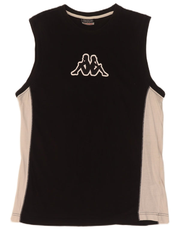 Kappa Débardeur Graphique Homme XL Noir Colorblock Coton