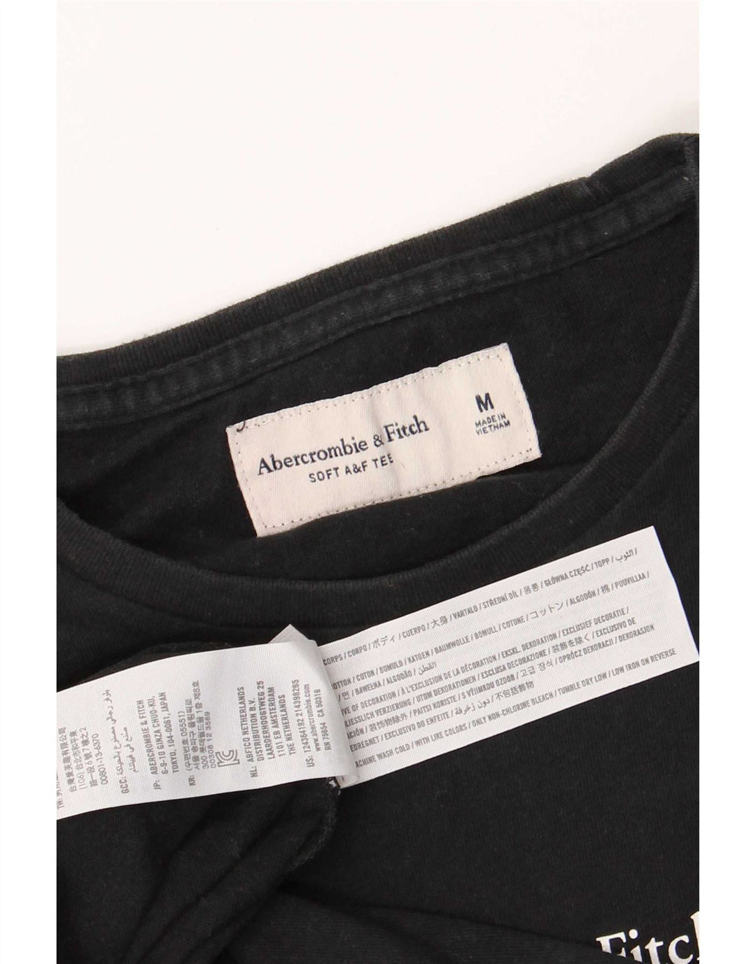 Abercrombie & Fitch Haut graphique à manches longues pour homme en coton noir moyen
