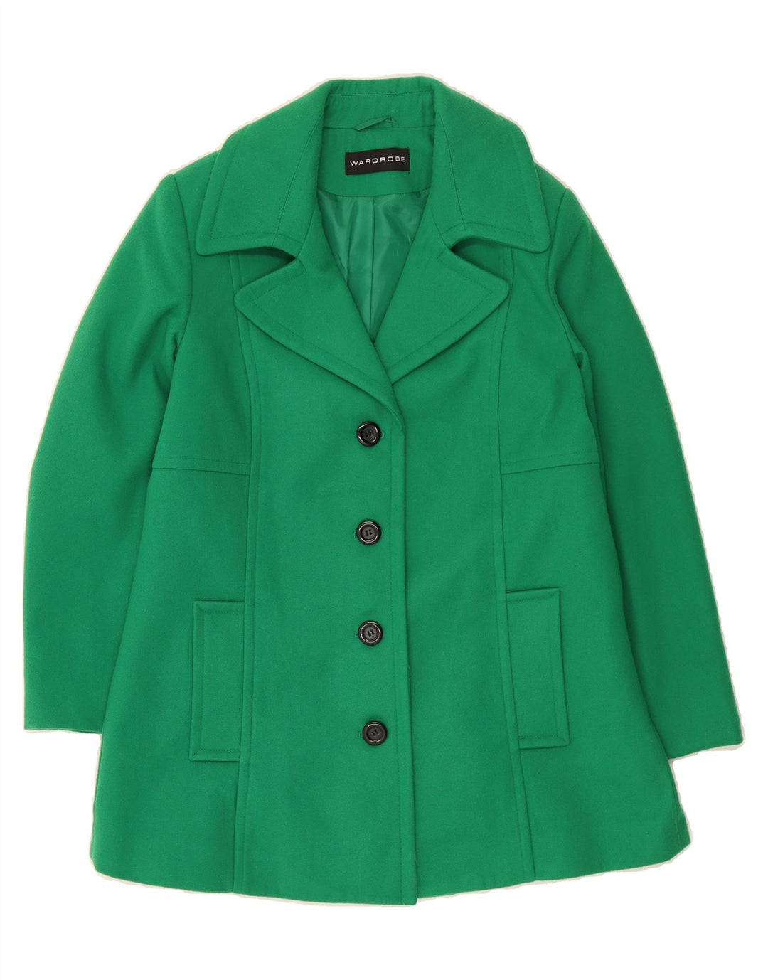 WARDROBE Womens Overcoat UK 12 Medium Green Vintage Wardrobe and Second-Hand Wardrobe from Messina Hembry 