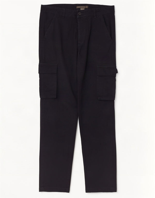 French Connection Pantalon cargo droit pour homme Small W32 L30 Bleu marine