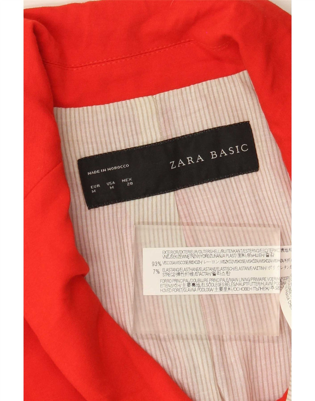 Zara Veste Blazer 1 Bouton Femme UK 12 Viscose Rouge Moyen