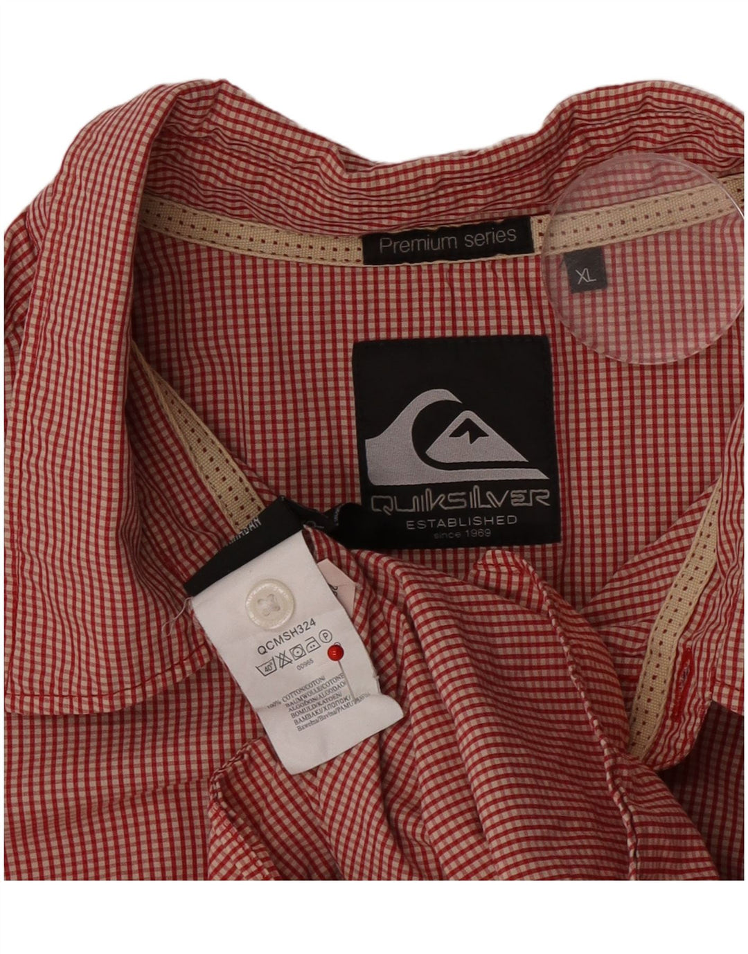 Quiksilver Chemise Homme XL Rouge Vichy Coton
