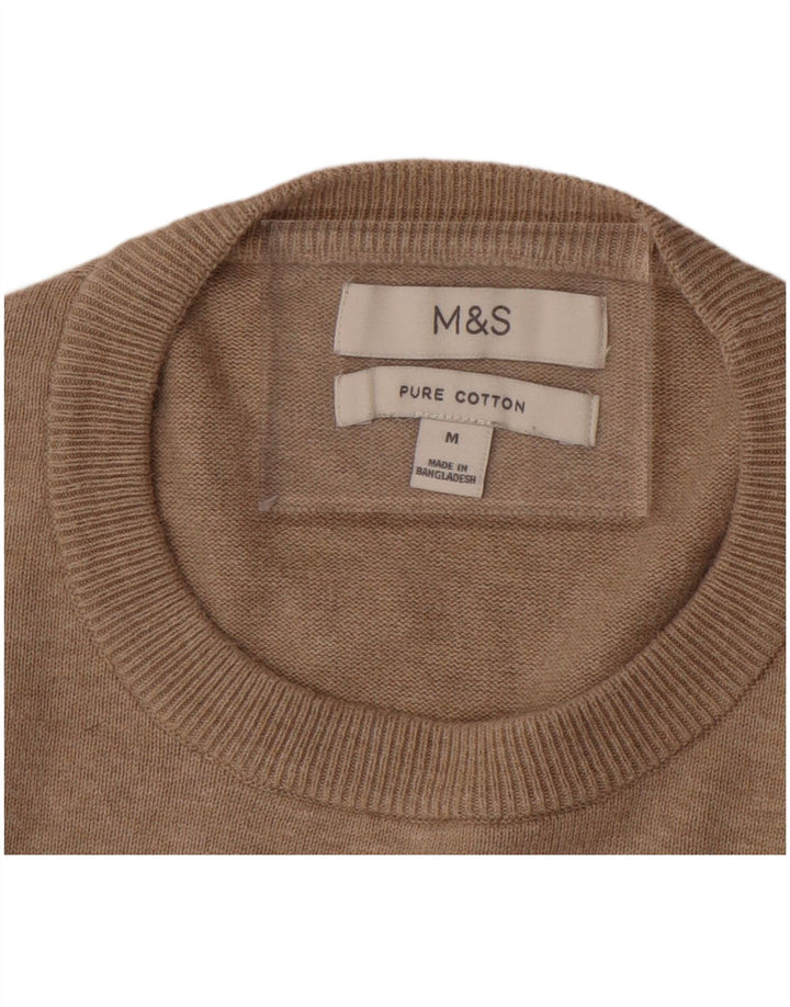 Marks & Spencer Pull col rond homme en coton beige moyen