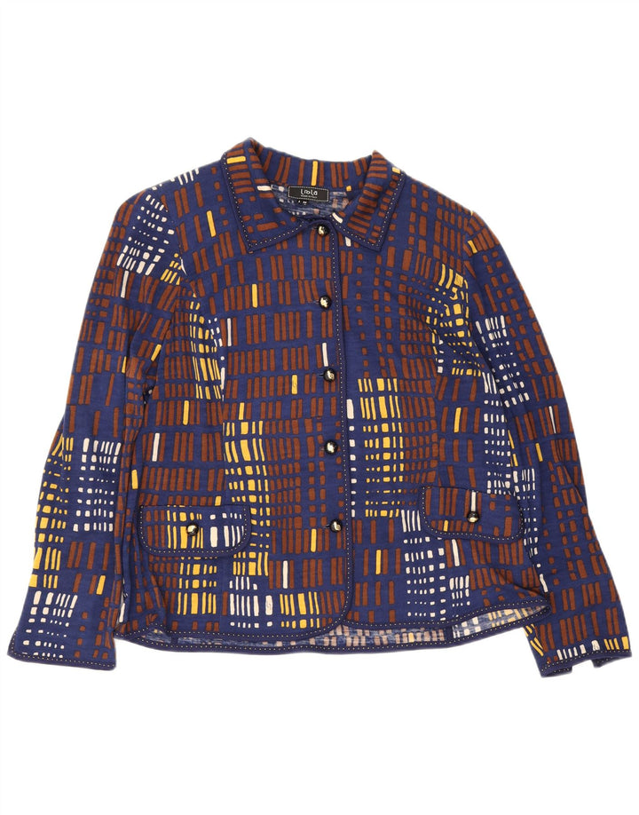 Liola Ensemble 2 Pièces Femme IT 50 XL Laine Géométrique Bleu Marine