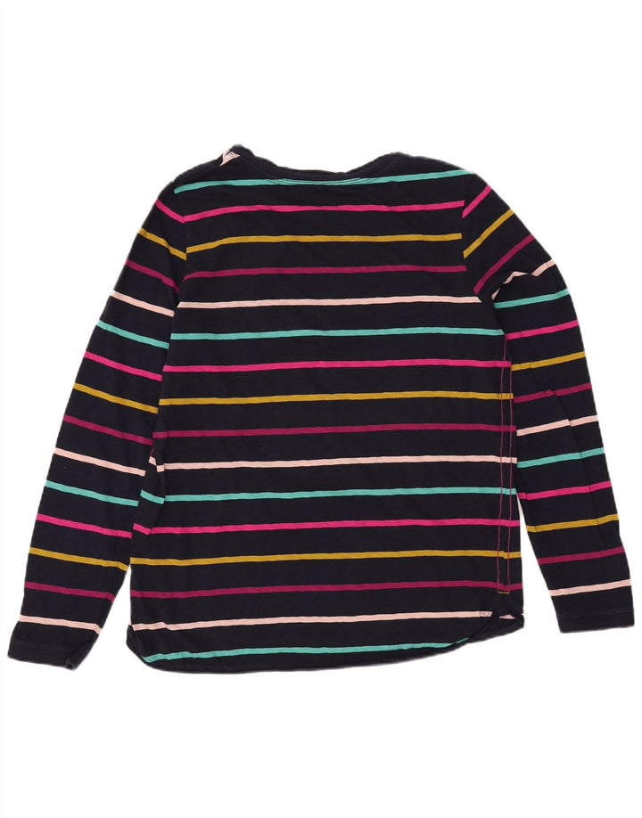 WHITE STUFF Haut à manches longues pour femme UK 14 Large Bleu Marine Rayé