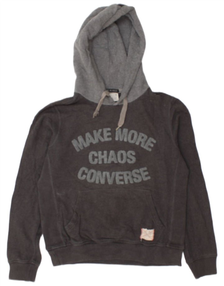 Converse Pull à capuche graphique pour homme Petit gris Coton