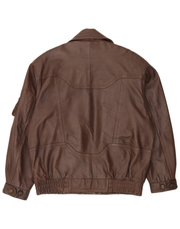 veste en cuir homme vintage IT 48 Marron moyen