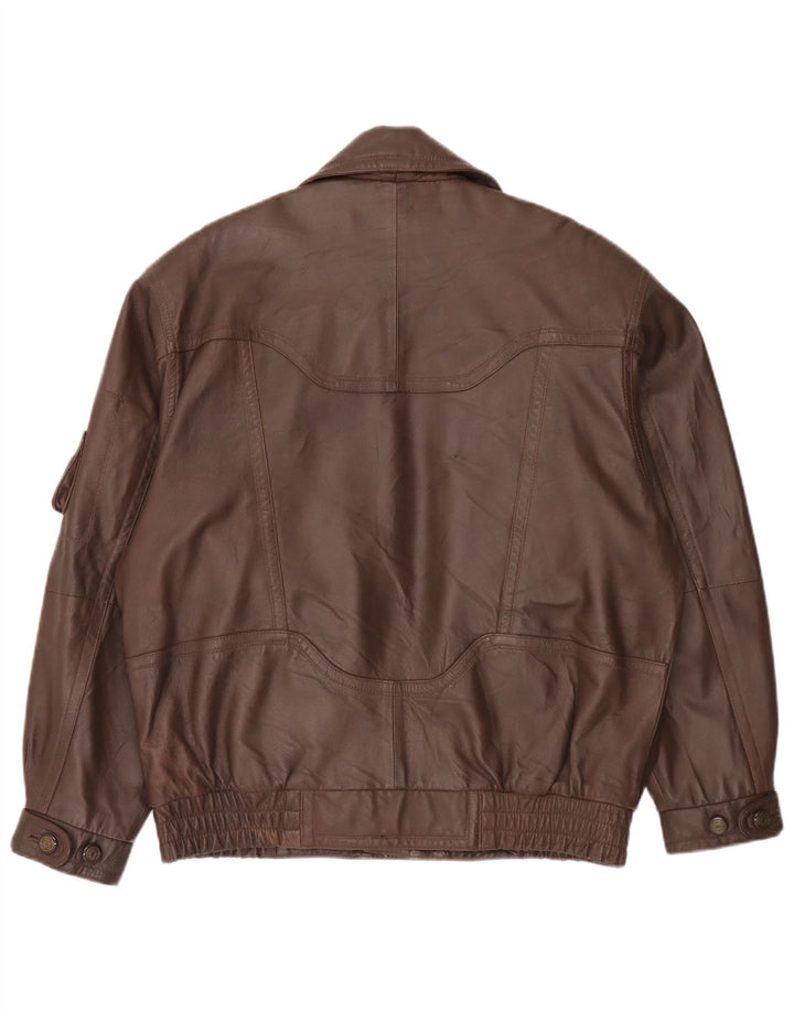 veste en cuir homme vintage IT 48 Marron moyen