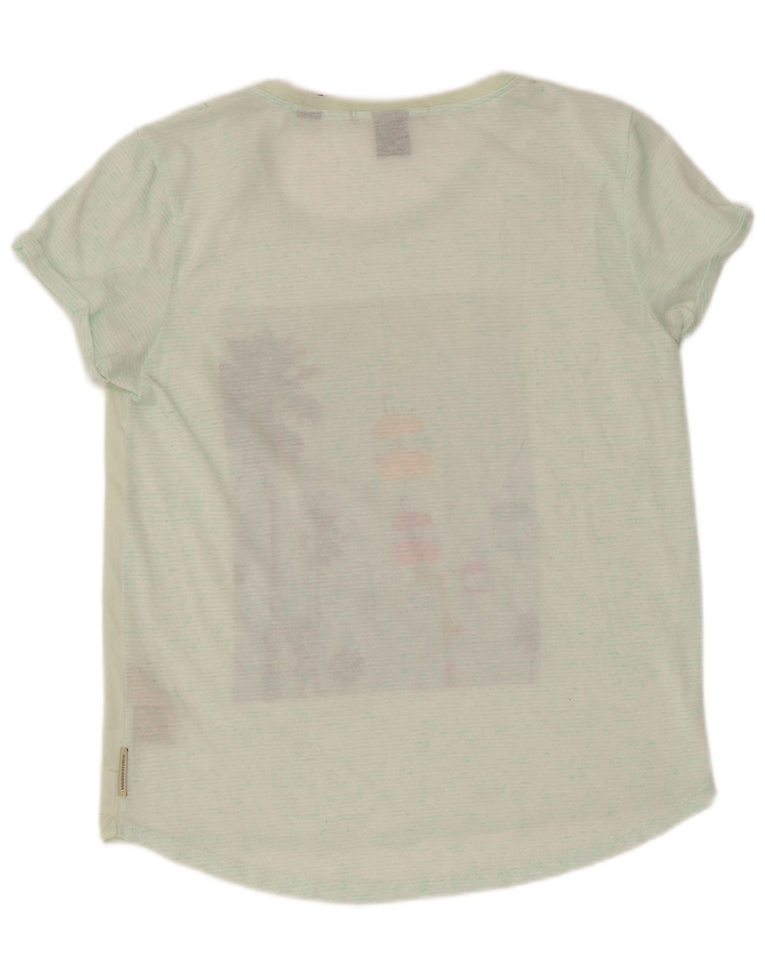 Maison Scotch Femme Graphic T-Shirt Top UK 12 Medium Green Polyester