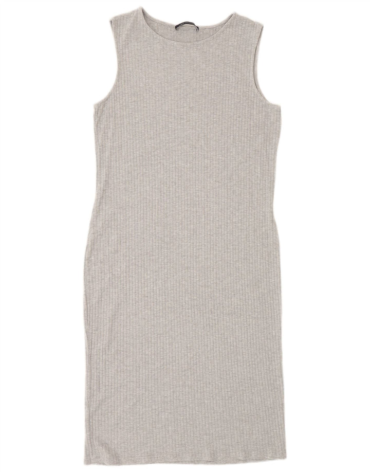 Marks & Spencer Robe moulante sans manches pour femme UK 42 Gris moyen Viscose