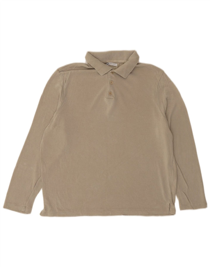 Polo À Manches Longues Homme Zara Homme Gris Moyen
