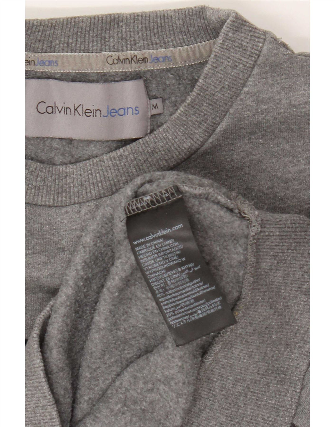 Calvin Klein Jeans Sweat-Shirt Graphique Homme Gris Moyen Moucheté