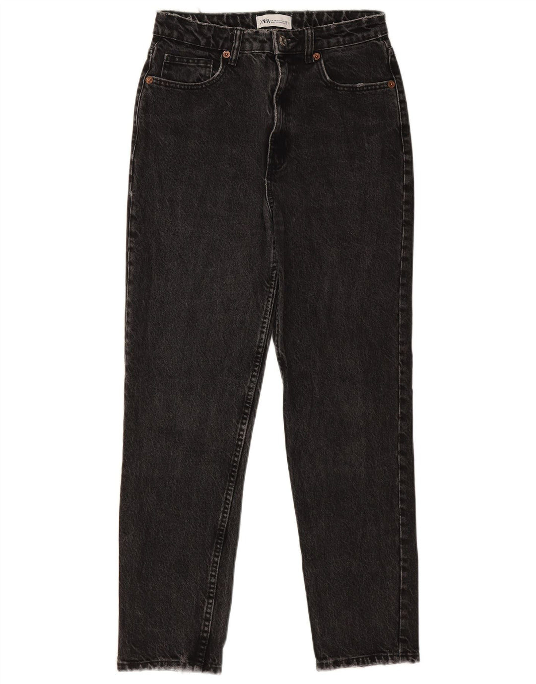 ZARA Jean fuselé en détresse pour femme EU 38 Small W28 L27 Gris