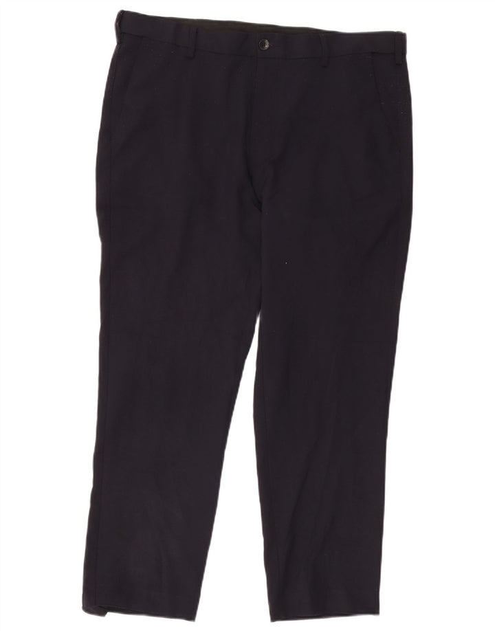 Marks & Spencer Pantalon Chino Coupe Regular Homme W36 L27 Bleu Marine Polyester
