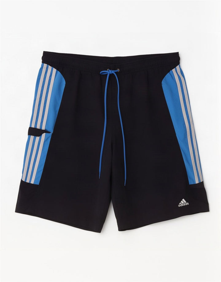 Adidas Short de bain cargo pour homme en polyester color block Bleu marine Taille L