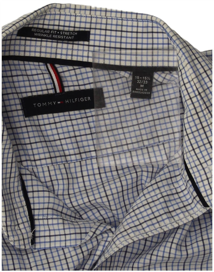 Tommy Hilfiger Chemise coupe régulière pour homme Taille 15 1/2 Coton à carreaux bleu moyen
