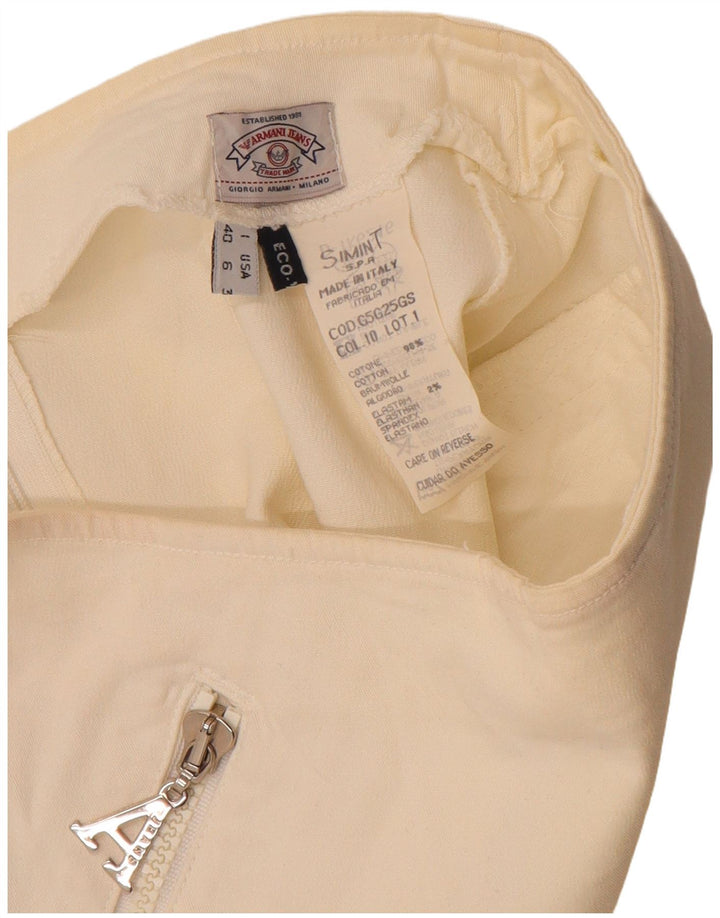 Armani Mini jupe taille haute pour femme IT 40 Small W24 coton blanc