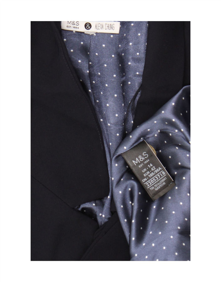 Marks & Spencer Veste blazer Alexa Chung pour femme UK 14 Large Bleu marine