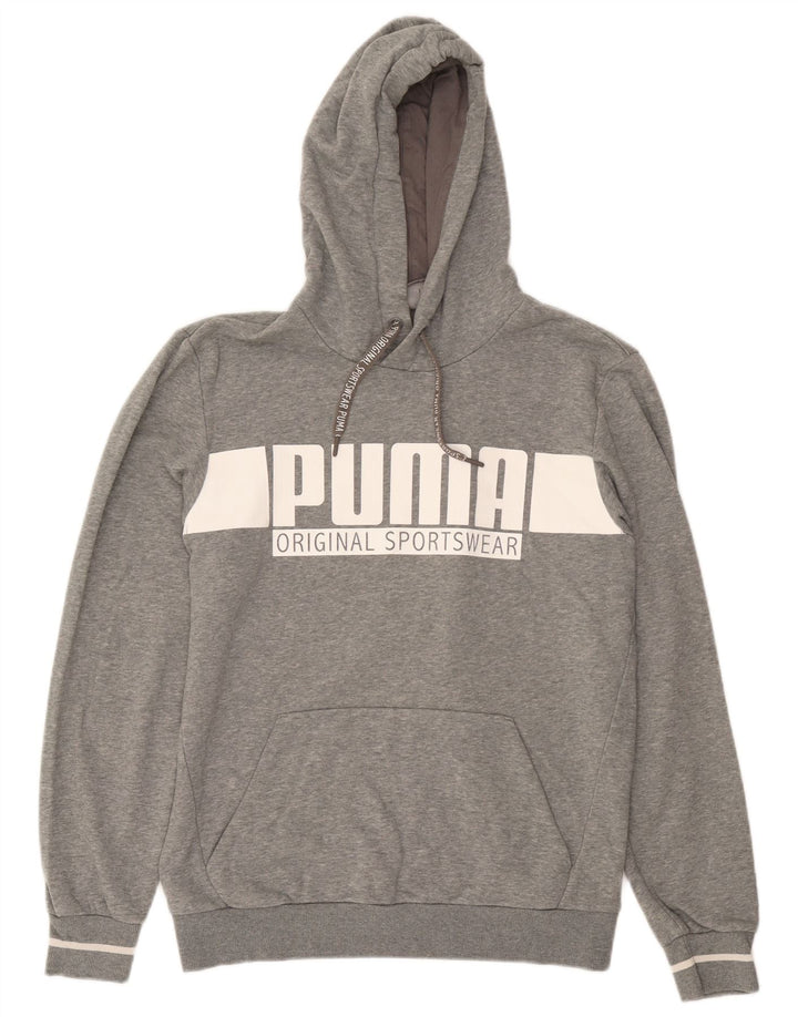 Puma Pull à Capuche Graphique Homme Gris Moyen Coton