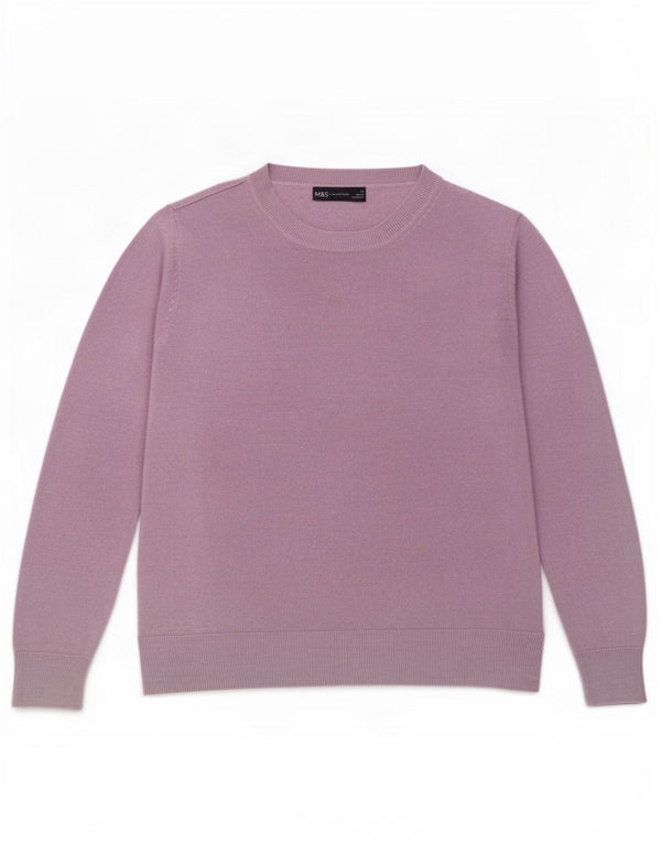 Marks & Spencer Pull col bateau pour femme UK 12 Acrylique violet moyen