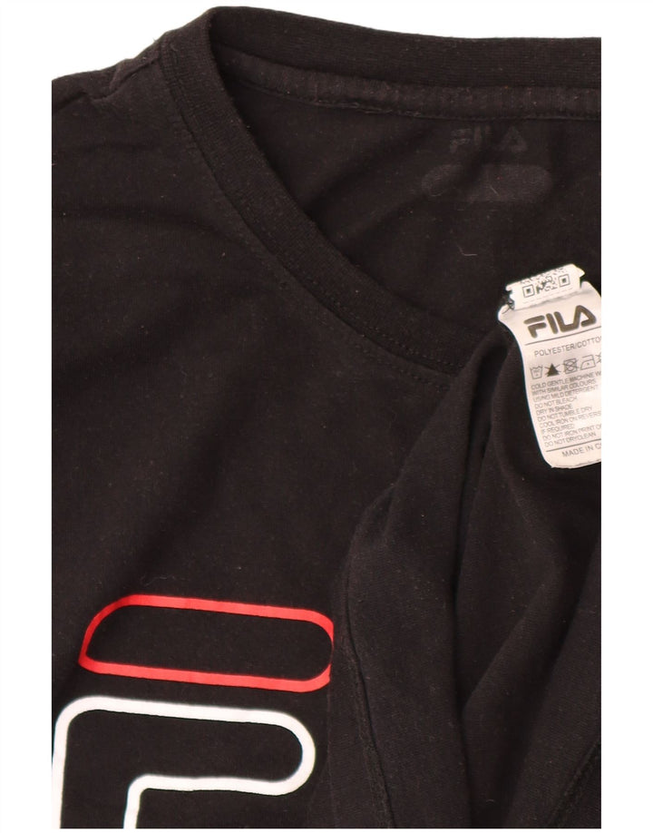 Fila T-Shirt Graphique Homme Noir Moyen Polyester