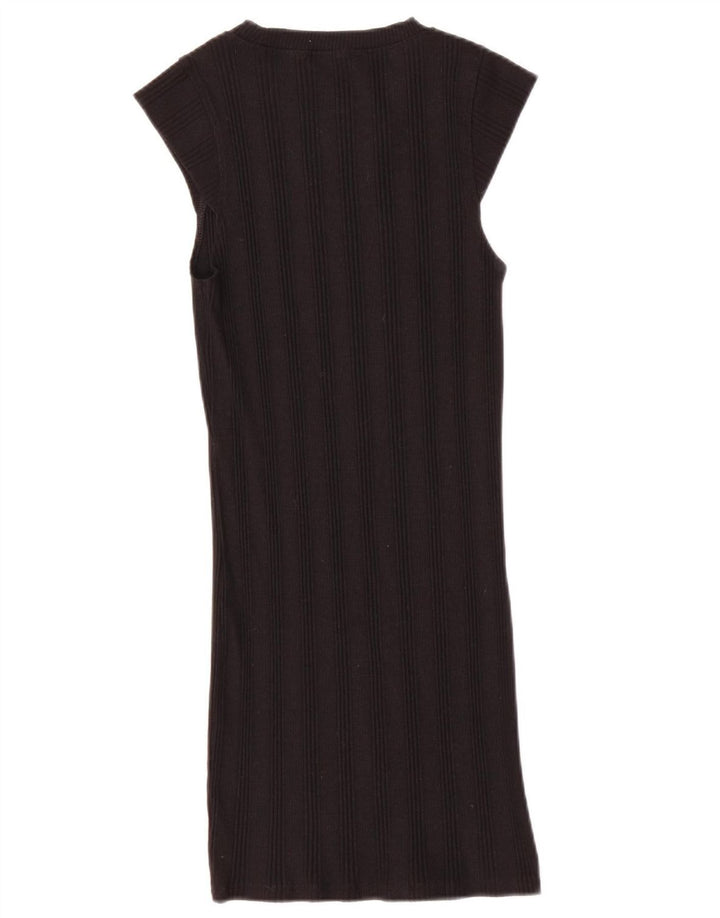 Zara Robe droite pour femme UK 8 Petit coton noir
