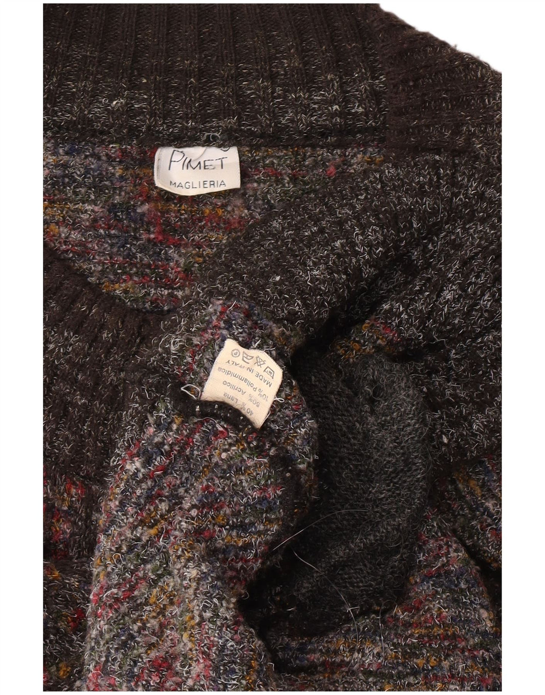 Pimet Cardigan Homme Pull Large Gris Moucheté Laine