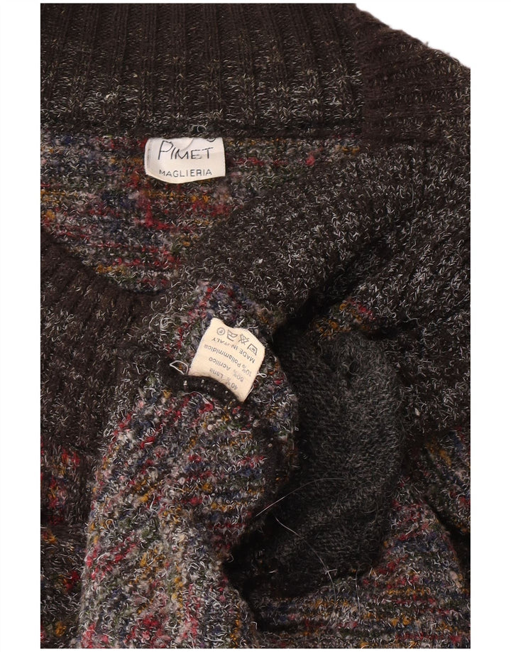 Pimet Cardigan Homme Pull Large Gris Moucheté Laine