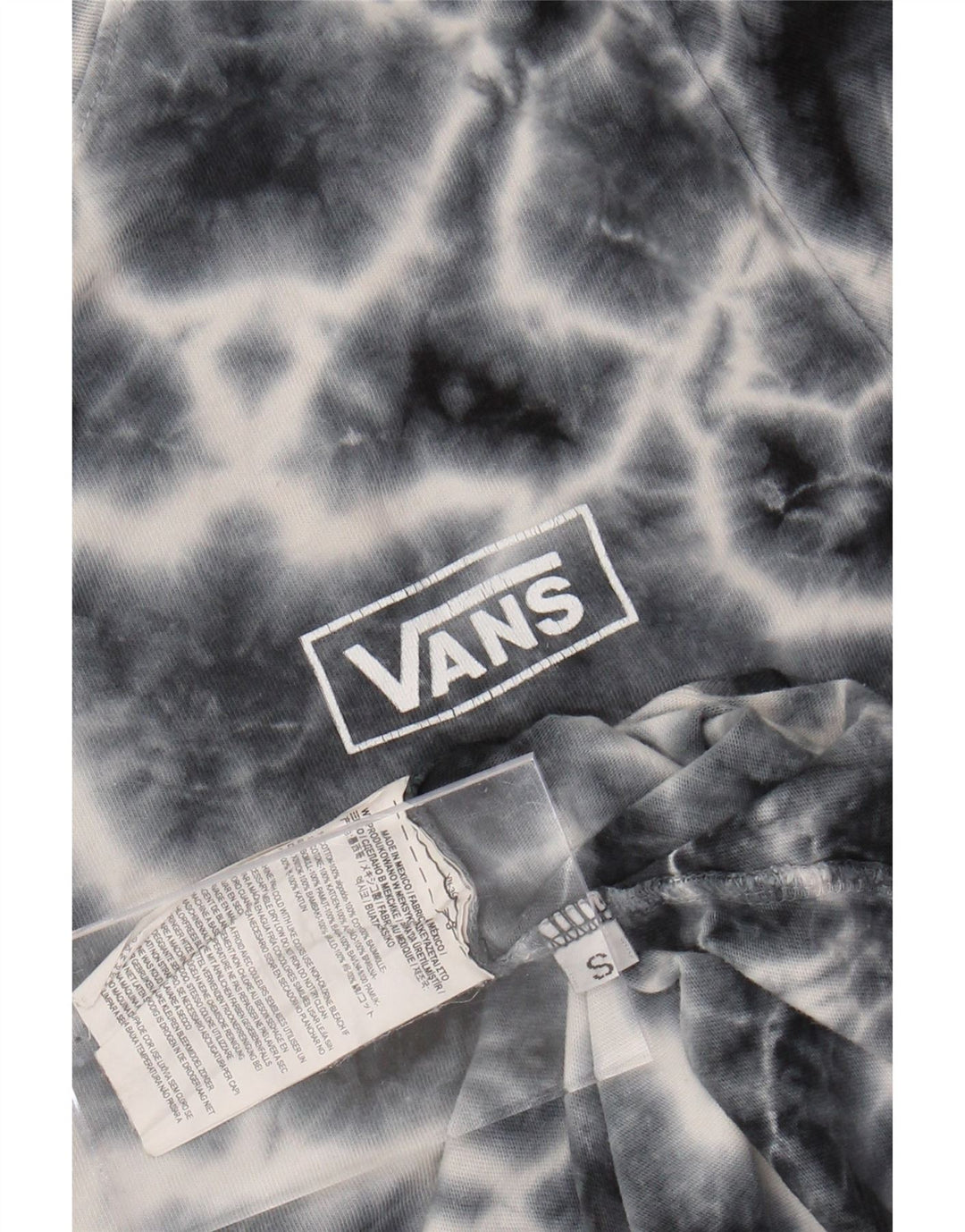 VANS T-shirt graphique pour femme UK 10 Petit coton tie-dye bleu marine