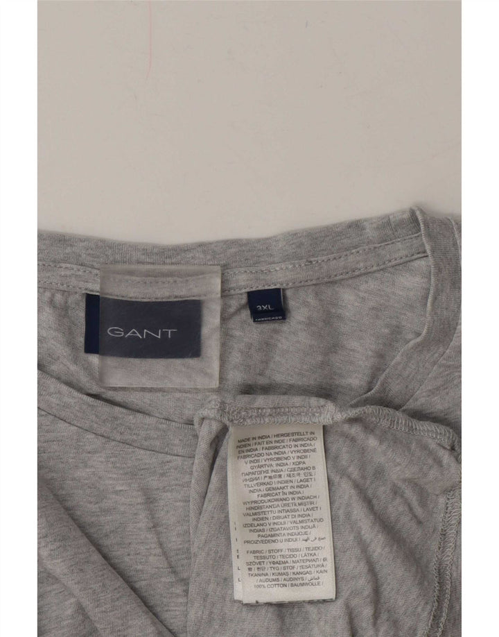 Gant T-Shirt Homme Top 3XL Gris Moucheté Coton