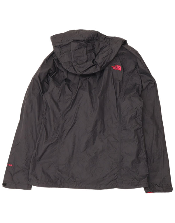 The North Face Womens Hooded Rain Jacket UK 16 Large Black Nylon