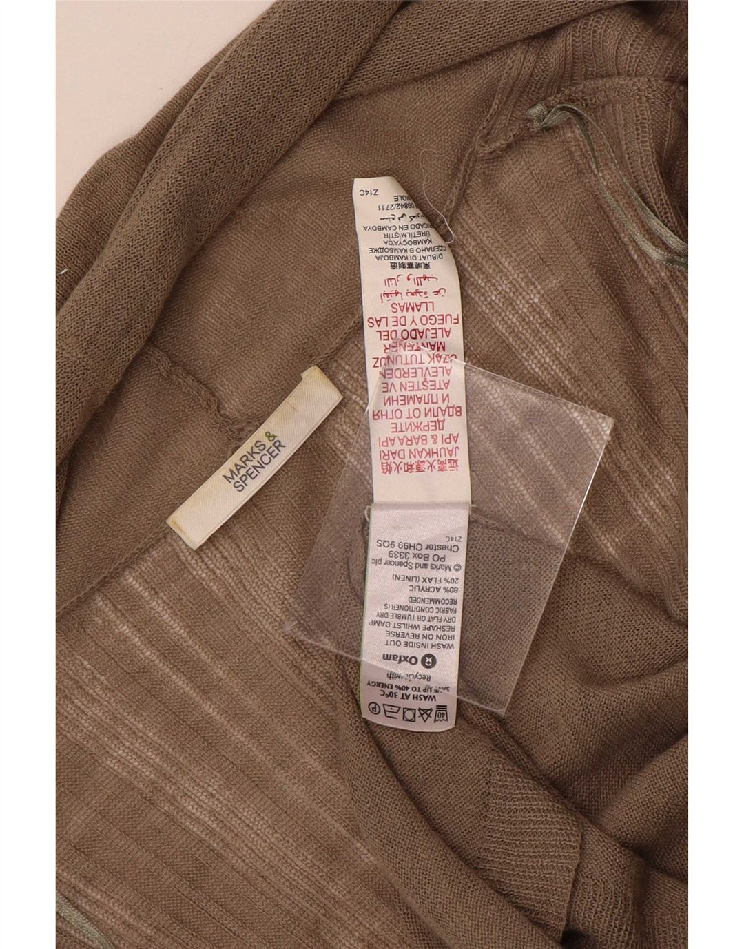 Marks & Spencer Pull cardigan ouvert long pour femme UK 14 Marron moyen
