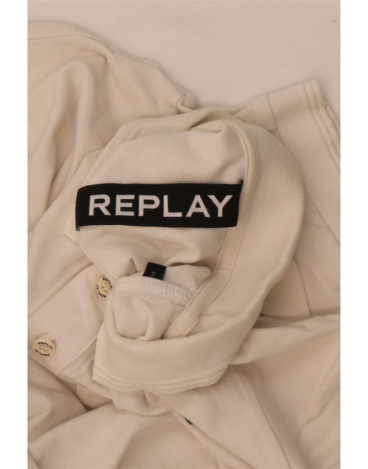 Replay Polo Homme Blanc Cassé Moyen Coton