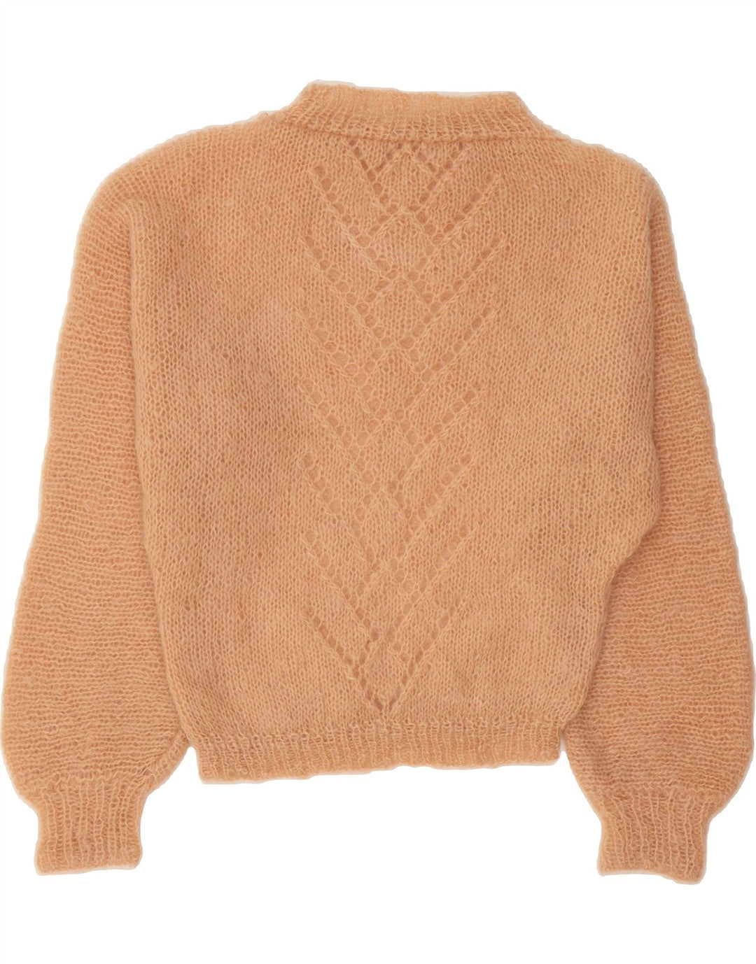 VINTAGE Womens Oversized Turtle Neck Jumper Sweater UK 16 Large Beige Vintage Vintage and Second-Hand Vintage from Messina Hembry 