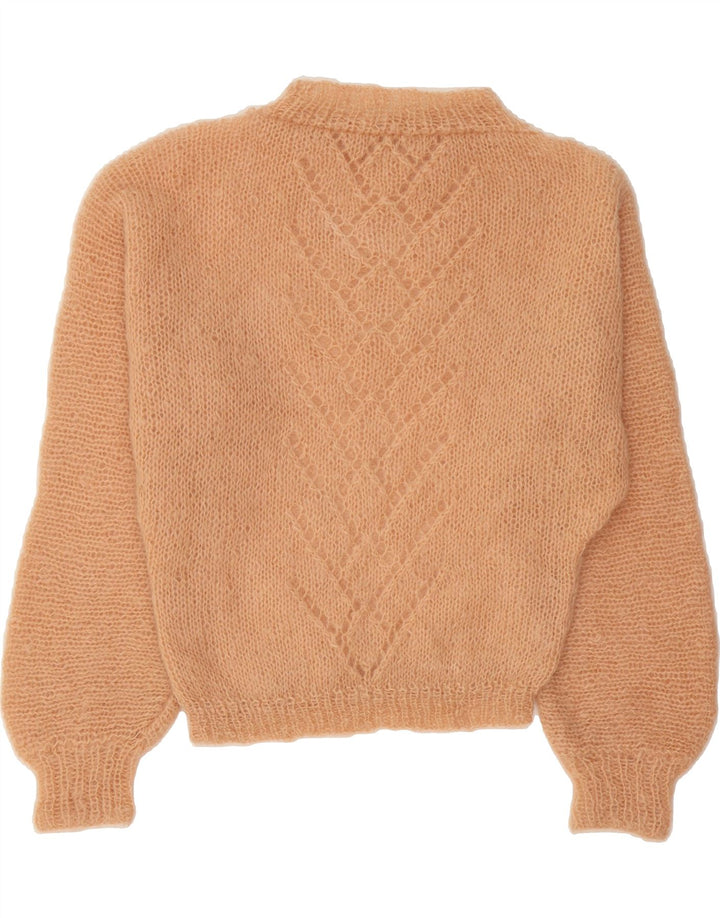 VINTAGE Womens Oversized Turtle Neck Jumper Sweater UK 16 Large Beige Vintage Vintage and Second-Hand Vintage from Messina Hembry 