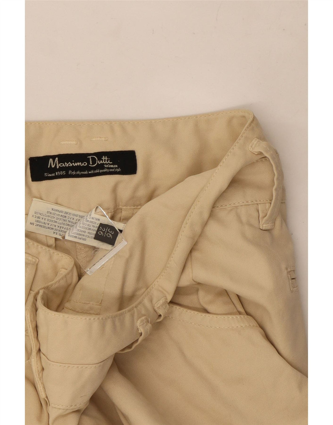 Massimo Dutti Short décontracté pour femme EU 36 Petit W27 Coton beige