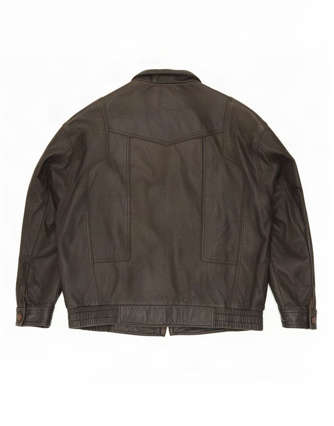 veste en cuir homme vintage IT 56 3XL Noir