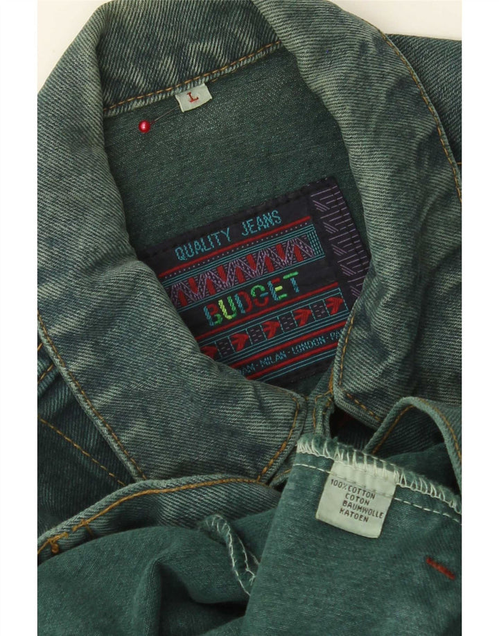 veste en denim homme vintage UK 40 Grand coton vert
