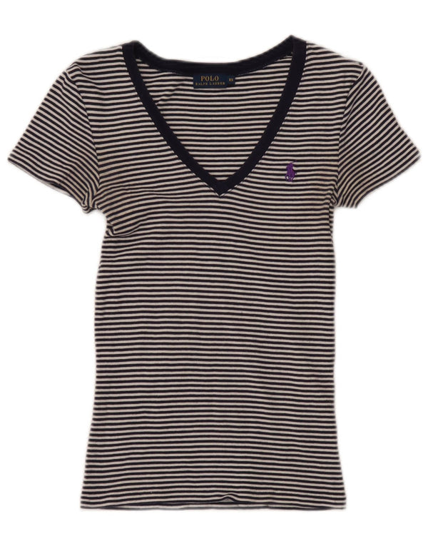 Ralph Lauren T-shirt à manches courtes pour femme UK 4 XS Bleu marine nautique
