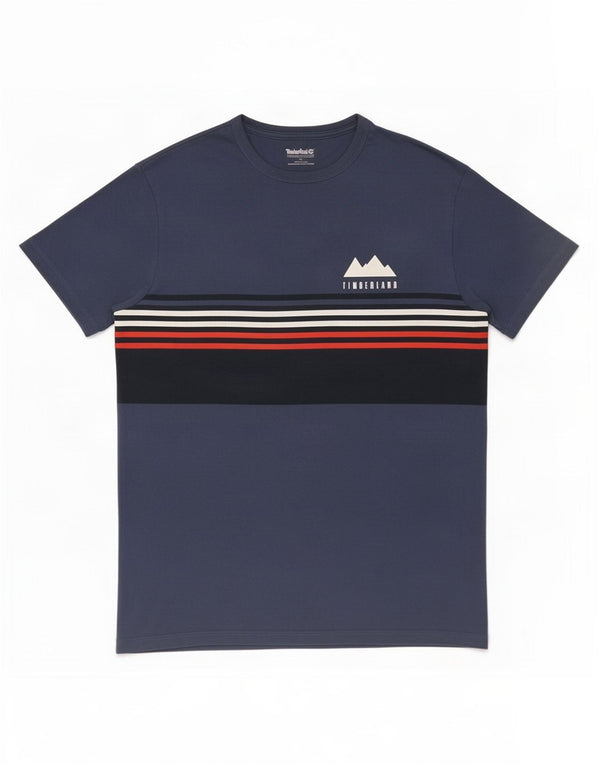 Timberland T-Shirt Homme Haut Petit Bleu Marine Colorblock Coton