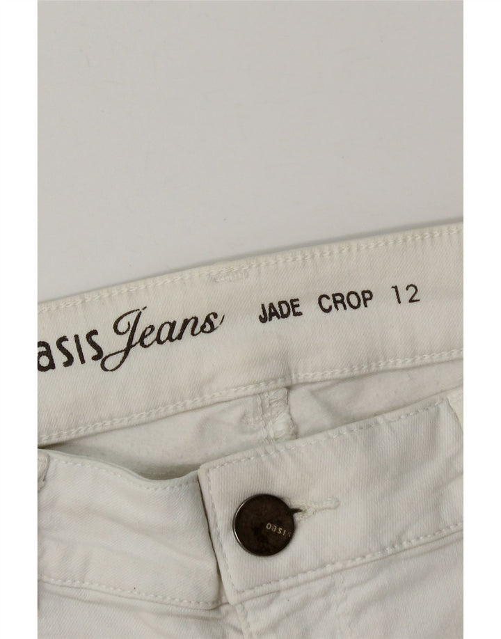Oasis Short en jean pour femme UK 12 Medium W28 Blanc Coton