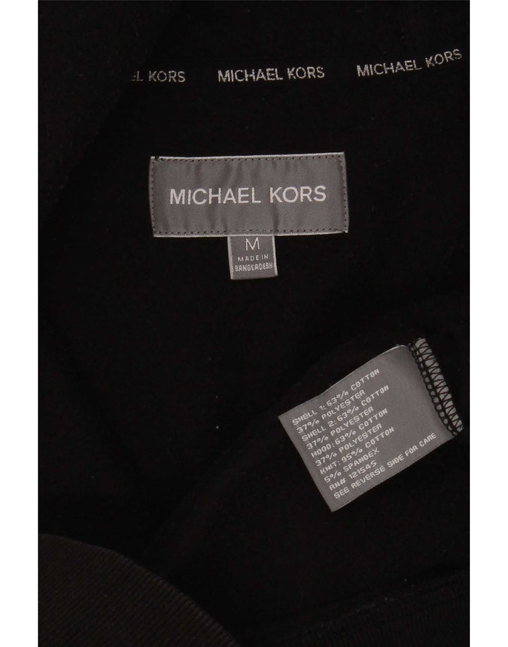Michael Kors Pull à capuche zippé graphique pour homme en coton noir moyen