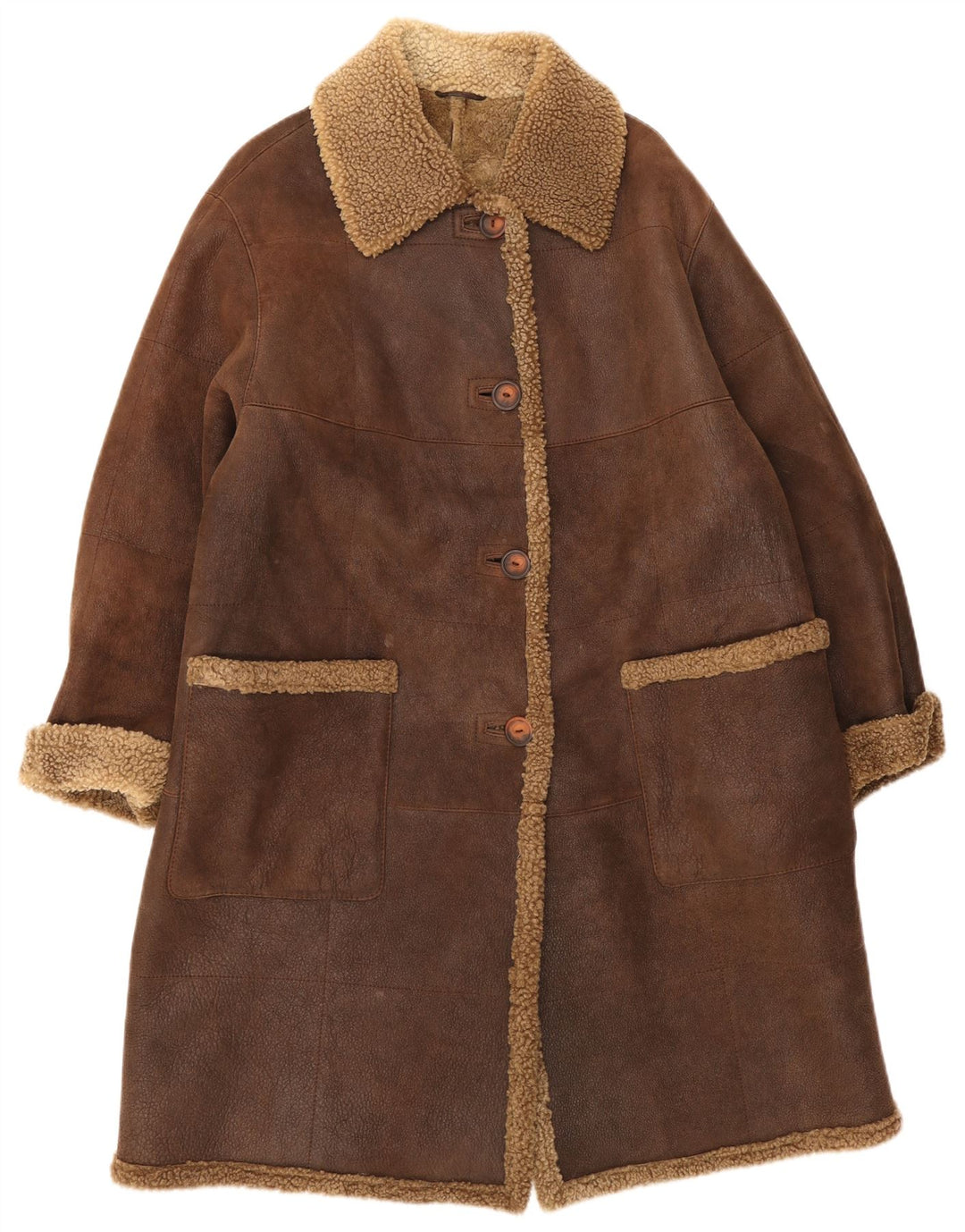 Conbipel Manteau en peau de mouton pour femme UK 14 Large Marron