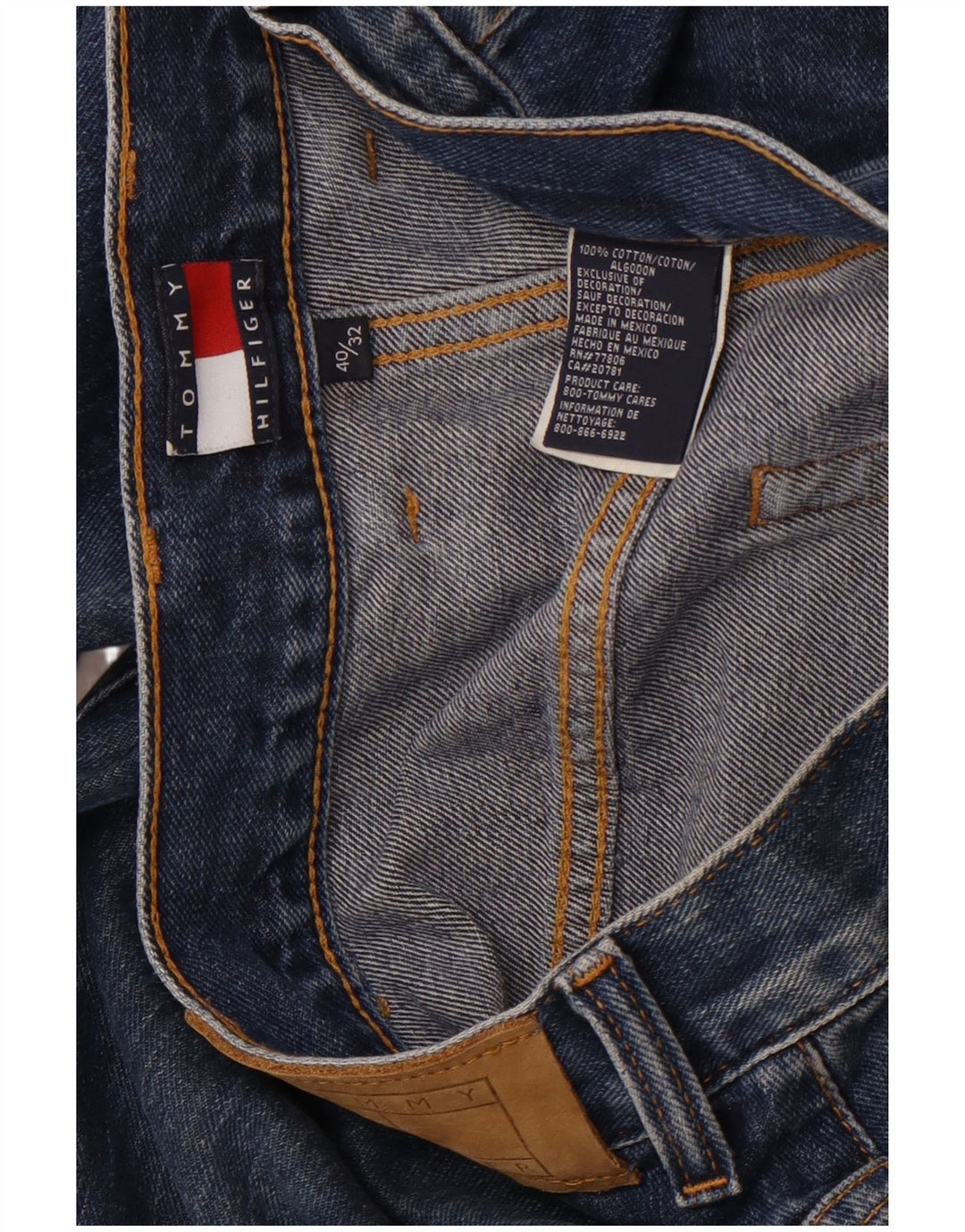 TOMMY HILFIGER Jean Droit Homme W40 L32 Bleu Coton